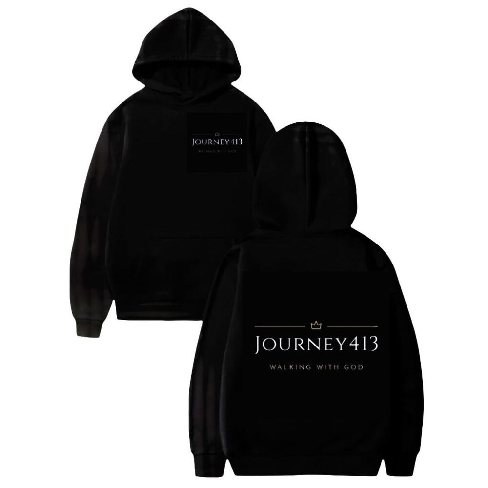 NEW - JOURNEY 413 T HOODIE SWEATER WALKING WITH GOD BLACK SZ- L